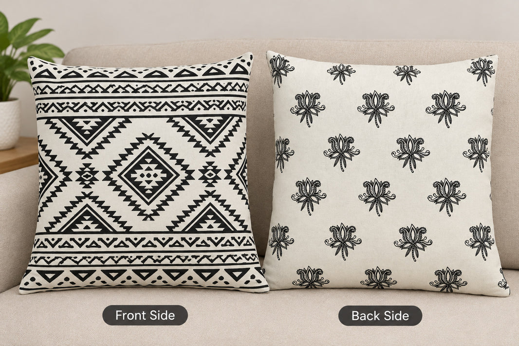 Printed Cotton Cushion Cover – Design 1, 18 x 18 Inch-Printed Cotton Cushion Cover – Design 1, 18 x 18 Inch