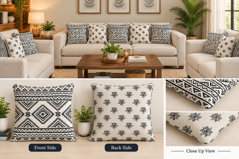 Printed Cotton Cushion Cover – Design 2, 18 x 18 Inch